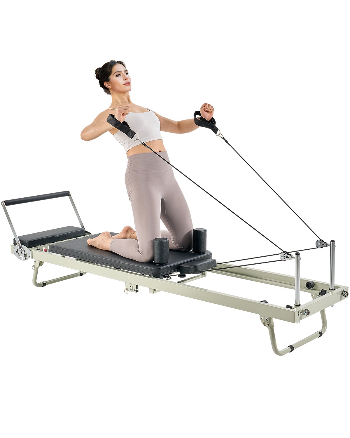 VEVOR Foldable Pilates Reformer Pilates Machine Home Gym Equipment Resistance