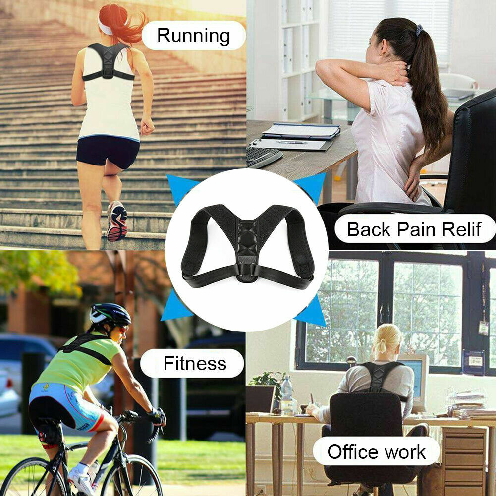 Posture Corrector Adjustable Back Support Belt Spine Back Shoulder Brace Strap