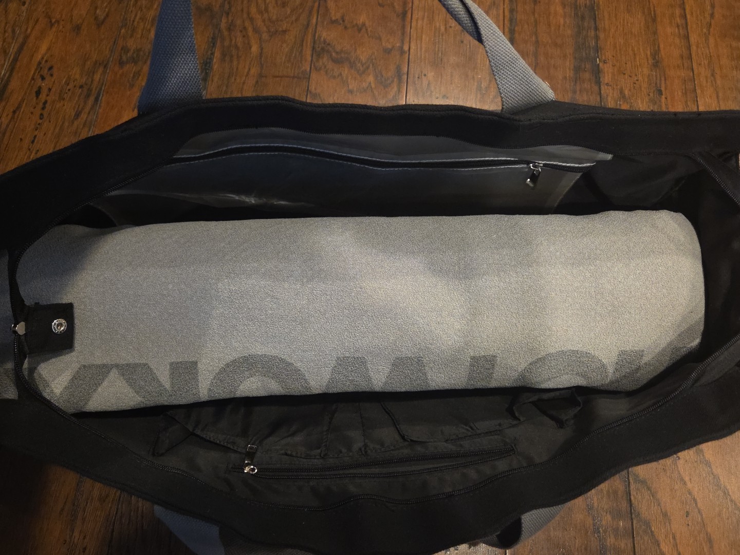 HOTWORX Brown Yoga Mat & Gray Black Non-Slip Towel & Black Rectangular Carry Bag