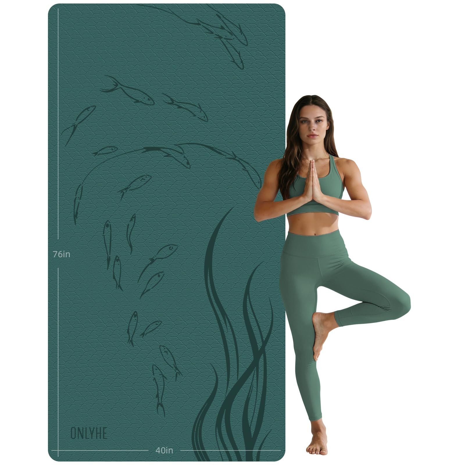 Extra Wide Yoga Mat 76&Prime;x40&Prime;x10mm TPE Non-Slip Fitness Exercise Mat | Thick 10…
