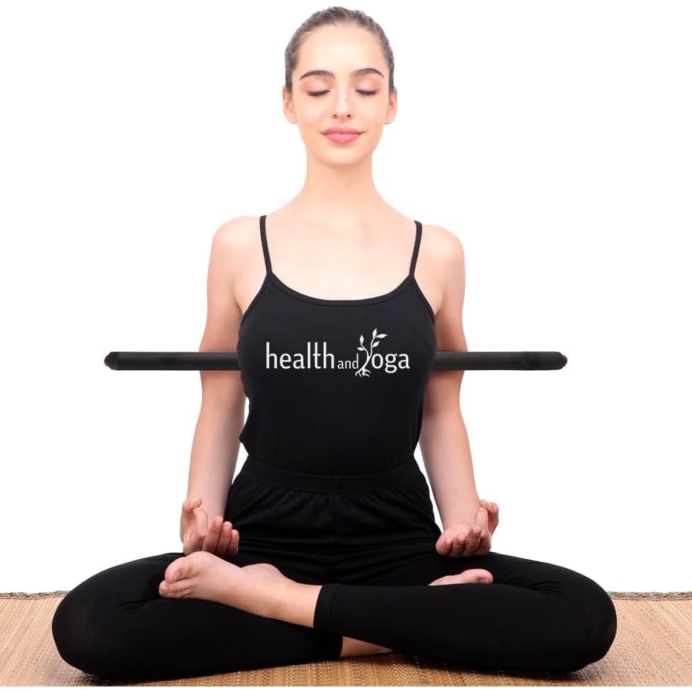 HealthAndYoga™ StretchNHeal Multipurpose Wooden Pranayama Stick with Padded C…