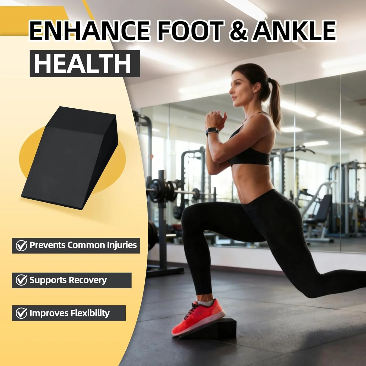 Squat Wedge Block Yoga Wedge Blocks 2 Pack, Yoga Foam Wedges Exercise Foot Wedge
