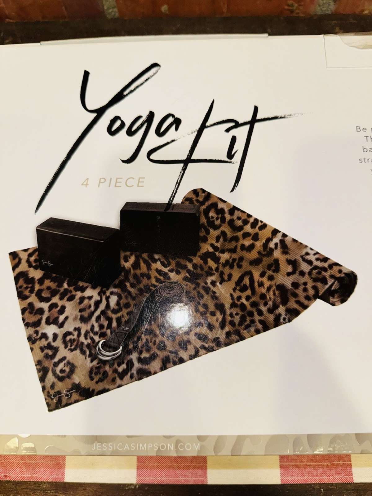 EDX x Jessica Simpson 4-Piece Essential Yoga Kit Leopard Cheetah Print NEW!
