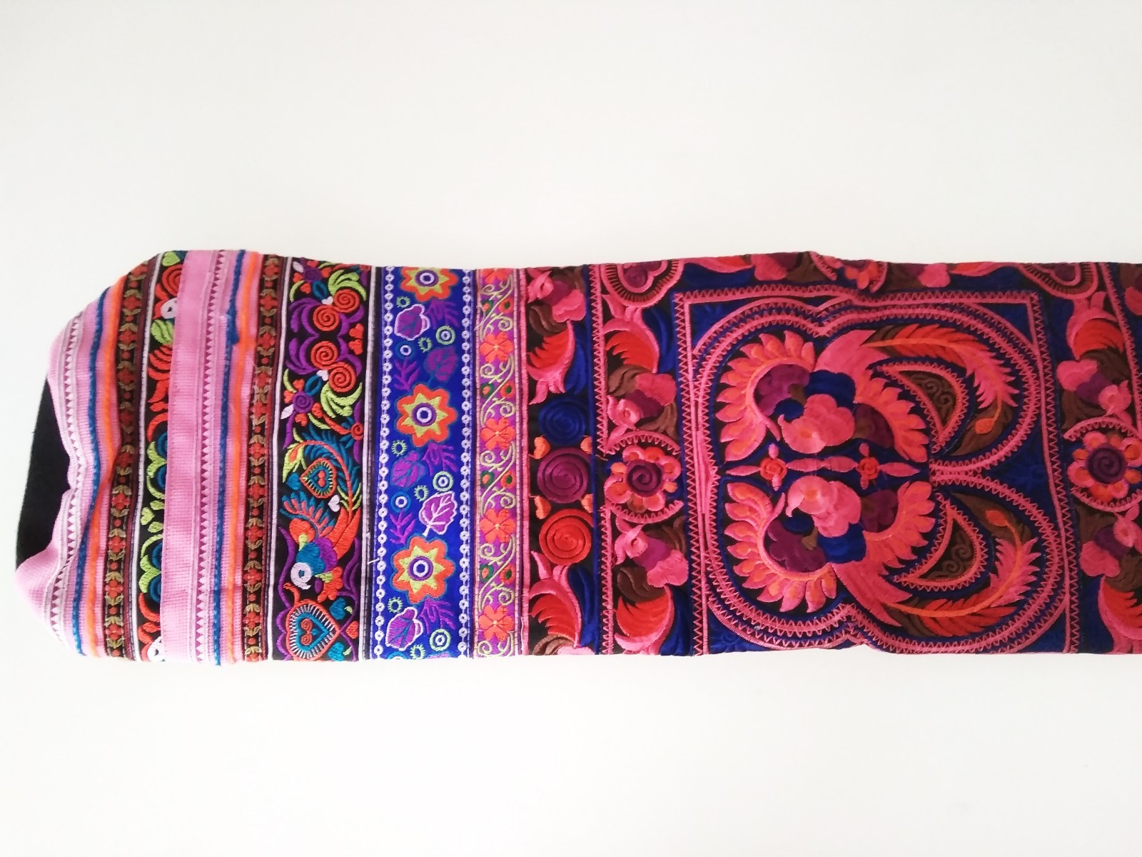 Handmade Fabric Yoga Mat Bag Accessory Blue Carrier Gym Tribal Art Thai Craft 4