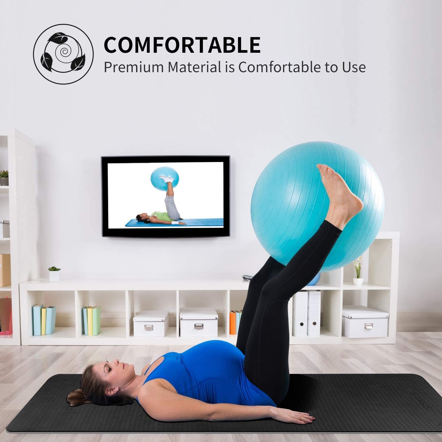 CAMBIVO Yoga Mat for Men and Women, Extra Long and Wide (84 » x 32 » x 1/4 inch)