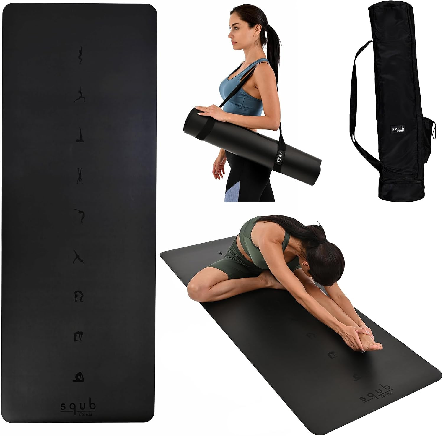 Thick 5mm Non-Slip Yoga Mat with Carry Bag – Extra Large 183×68 cm