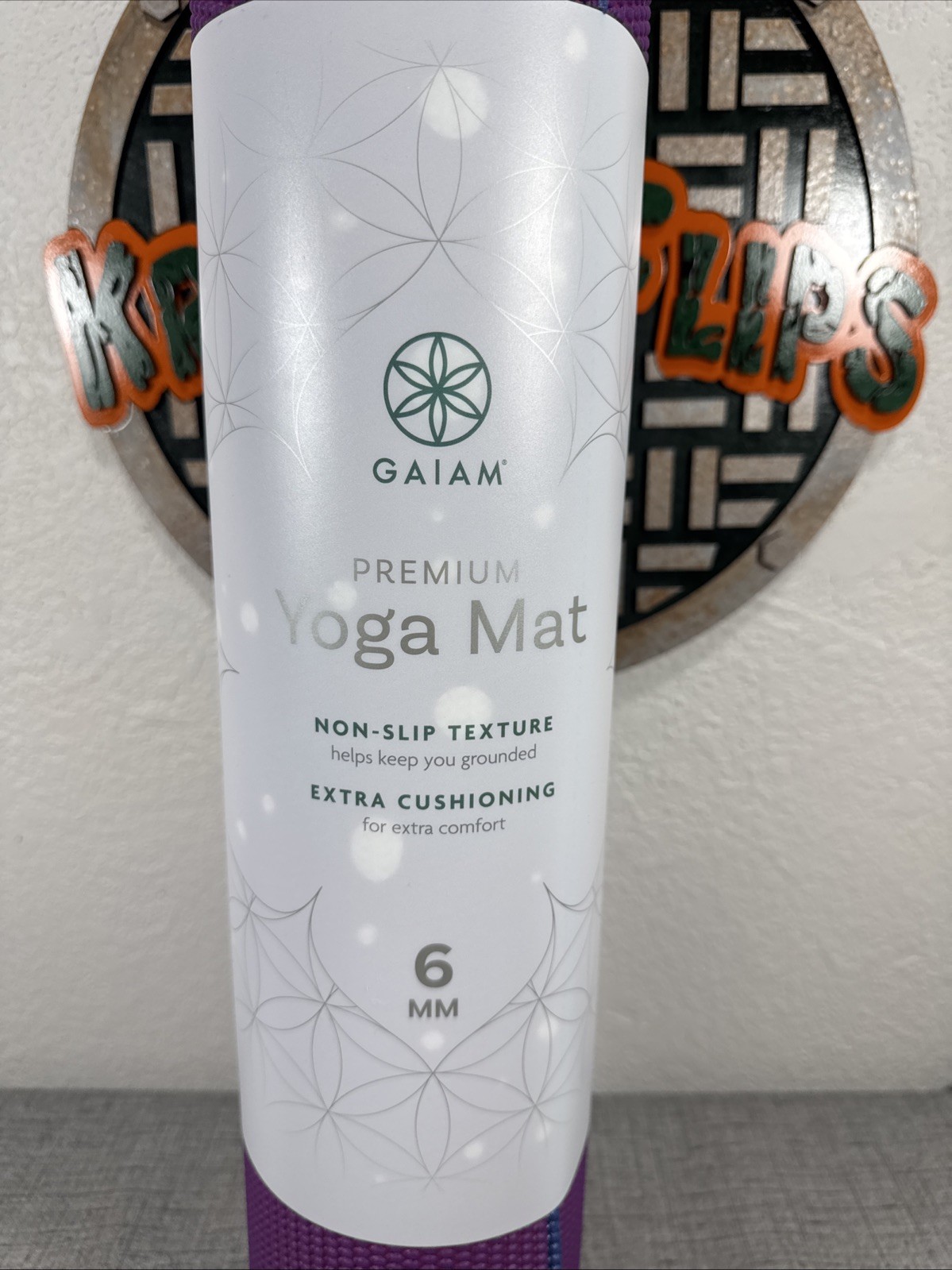 Gaiam 6mm Printed Yoga Mat, Non Slip Fitness Mat 68.00 x 24.00 x 0.24 Inches