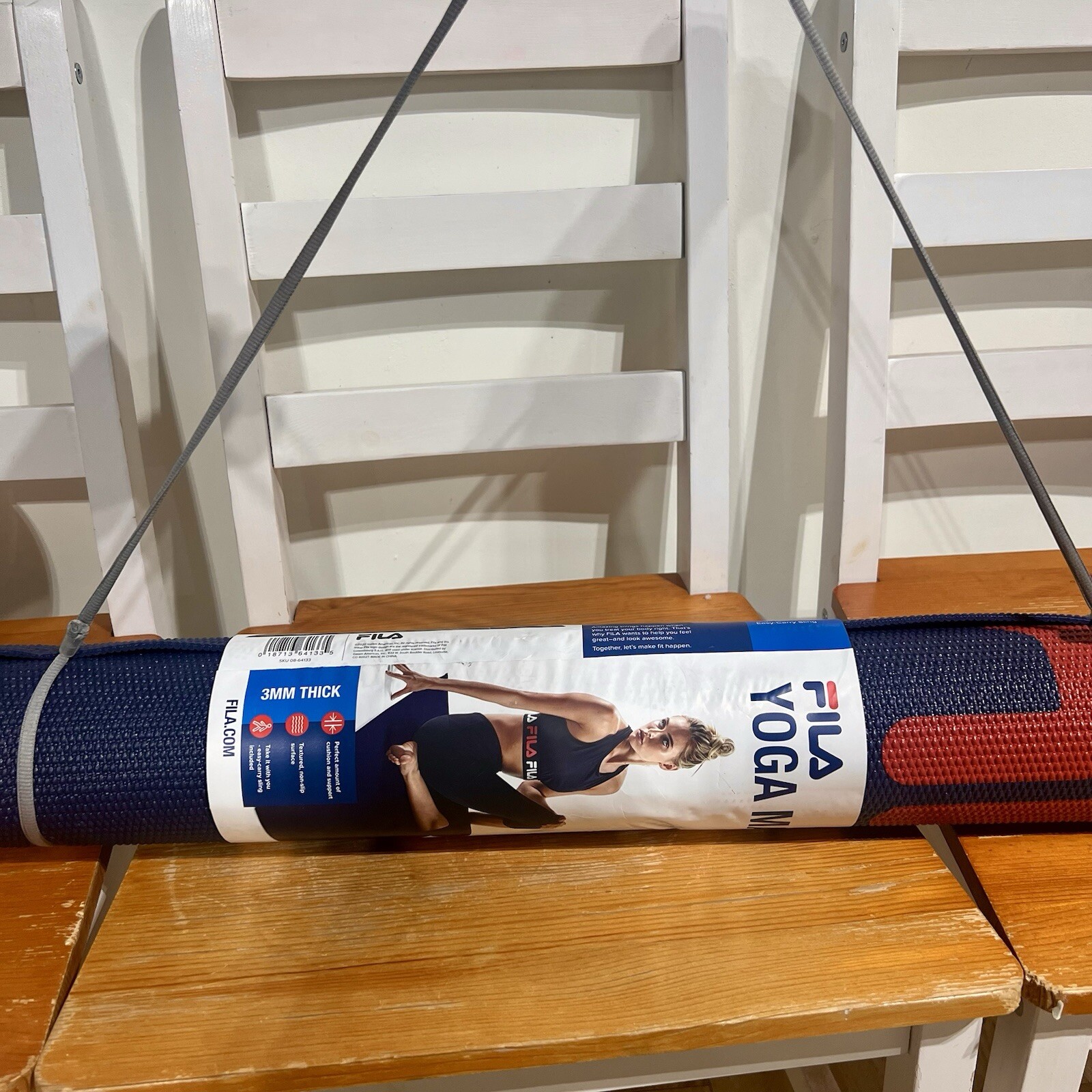 Fila Classic Yoga Mat With Carrying Strap Navy 3mm