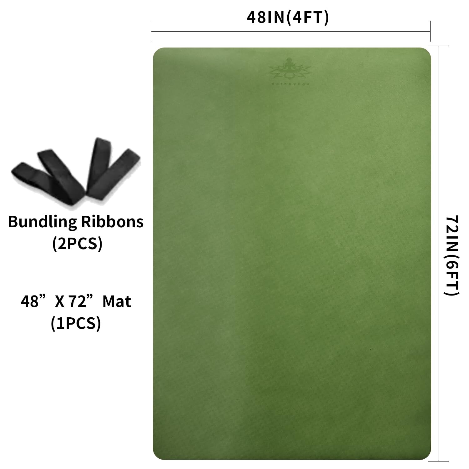Large TPE Yoga Mat 6&rsquo;x4&rsquo;x1/2&Prime; Extra Thick Non-Slip Exercise Mat – for Yoga Pi…