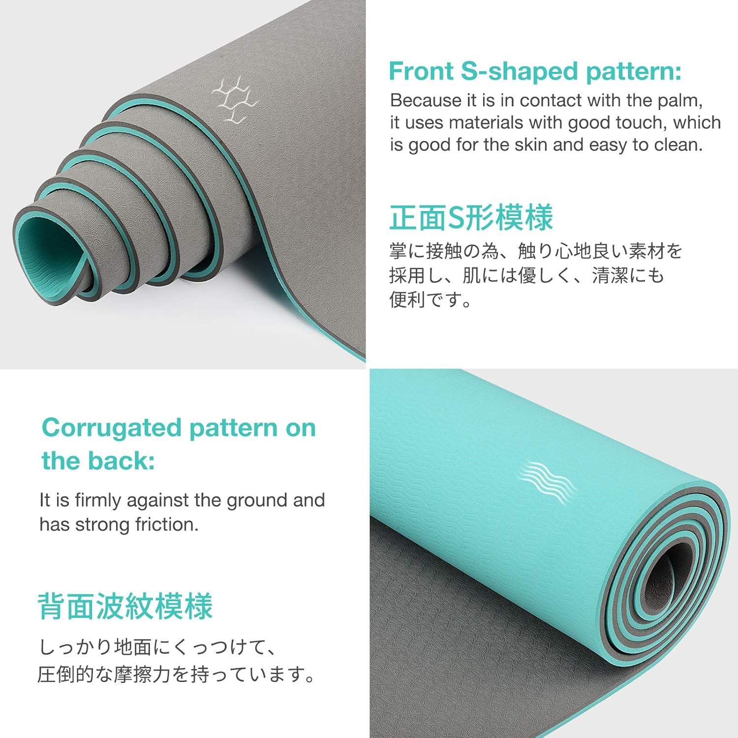 Gruper Yoga Mat Non Slip TPE Eco Friendly 72×24 with Carrying Strap