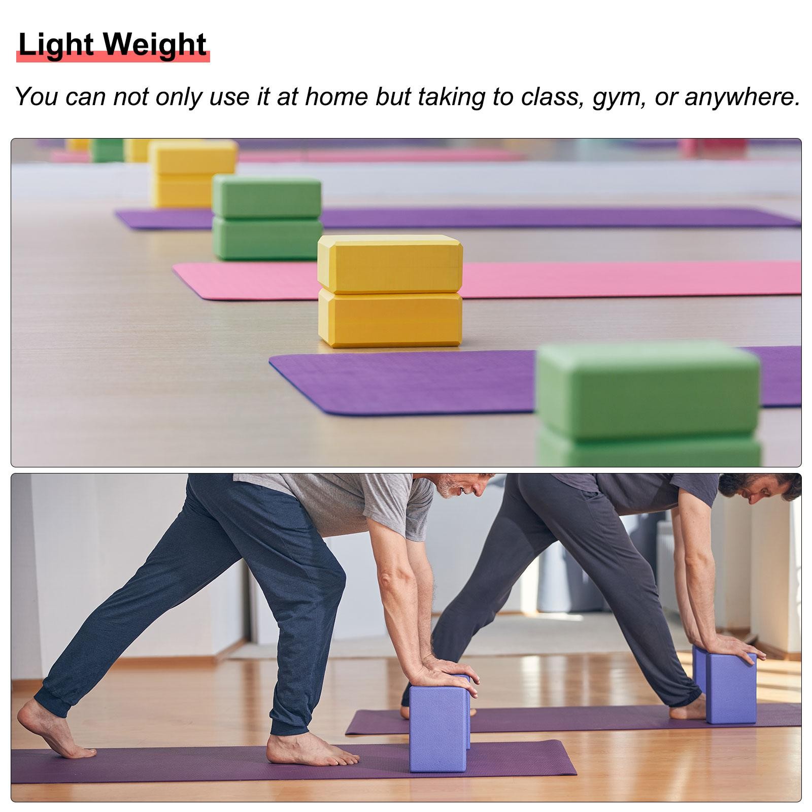 Yoga Block 9x6x3&Prime; Light Weight EVA Foam for Beginners Yogis Pilates Green 2Pcs