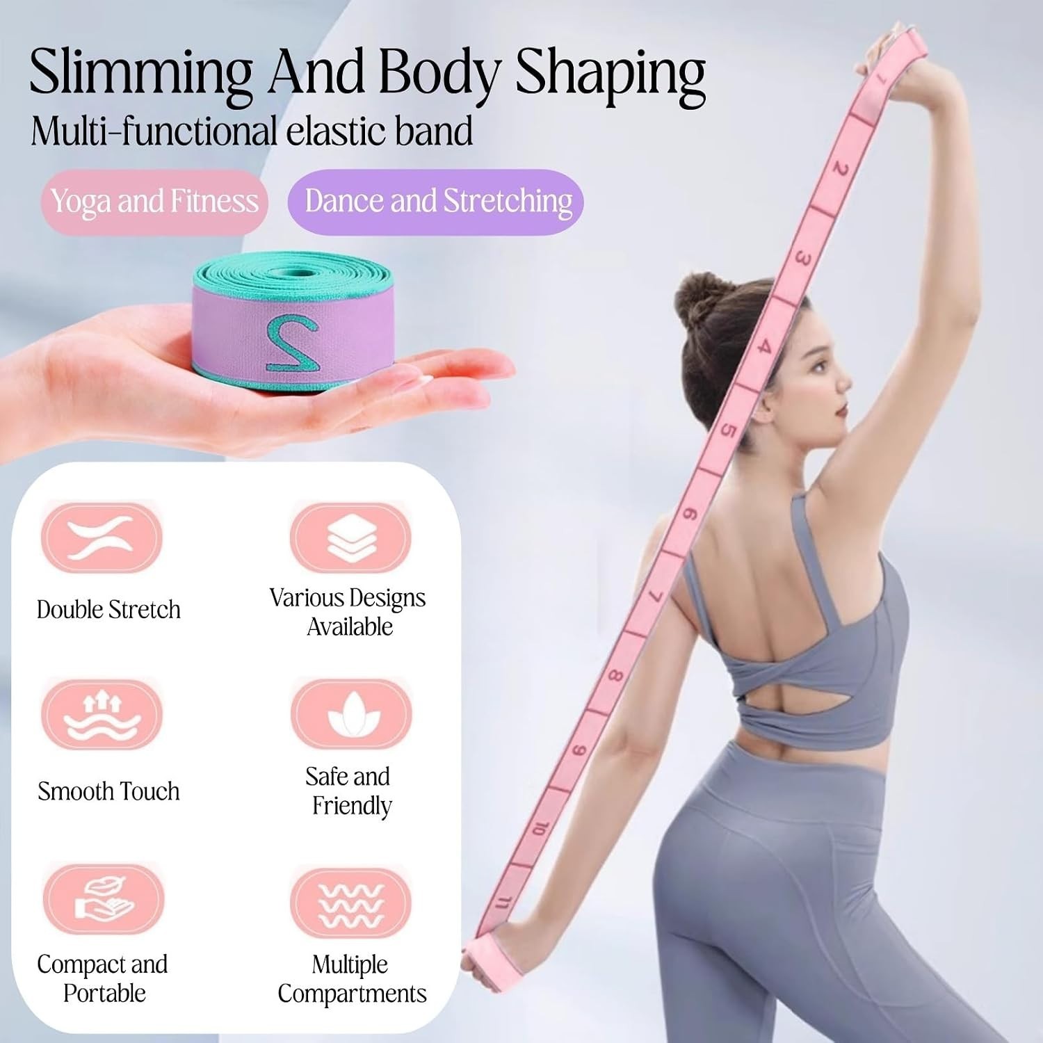 Multi-Loop Stretch Band – Yoga, Pilates, Ballet, and Physical Therapy Stretch…
