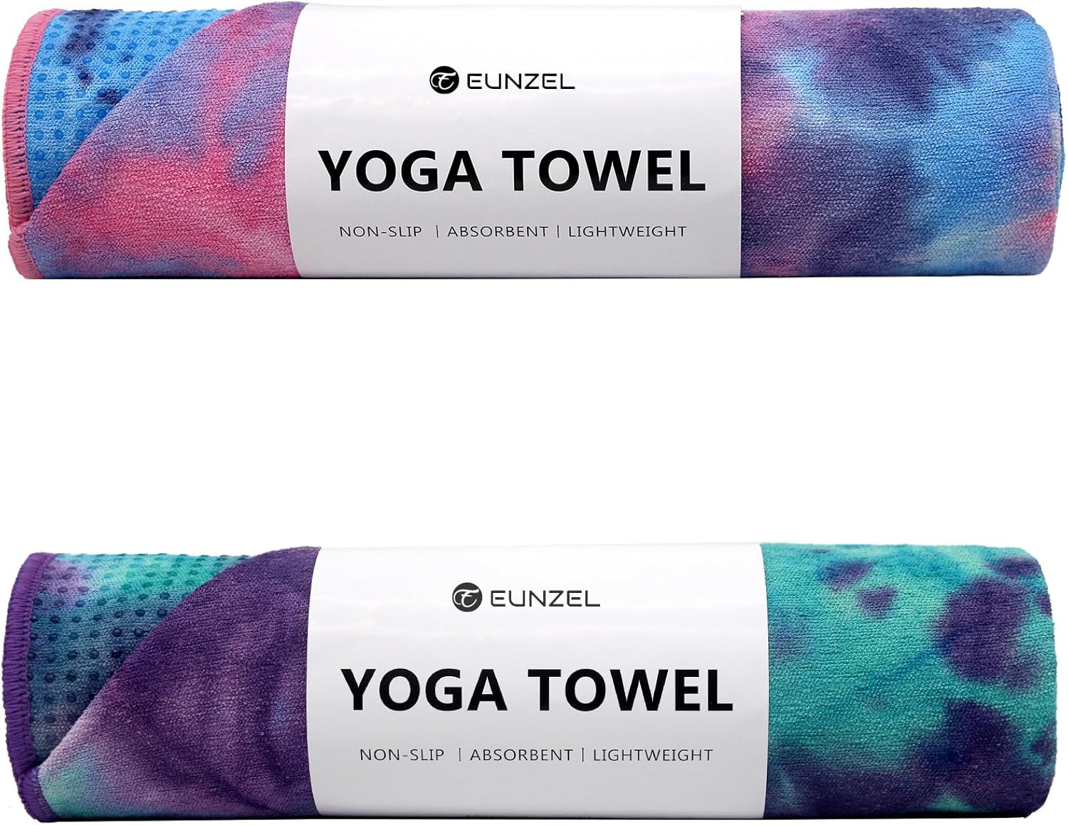 2 Pack Hot Yoga Towel with Grip Dot, Non Slip Yoga Mat Towe Sweat Absorbent Towe
