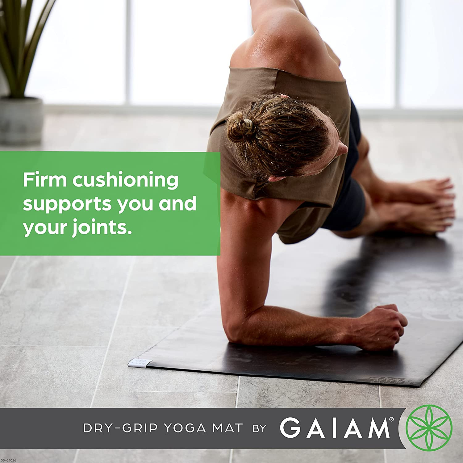 Dry-Grip Yoga Mat – 5Mm Thick Non-Slip Exercise & Fitness Mat for Standard or Ho