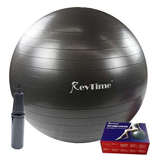 RevTime Pelota de gimnasio ultra gruesa antiestallidos de 25.6 in con bomba de