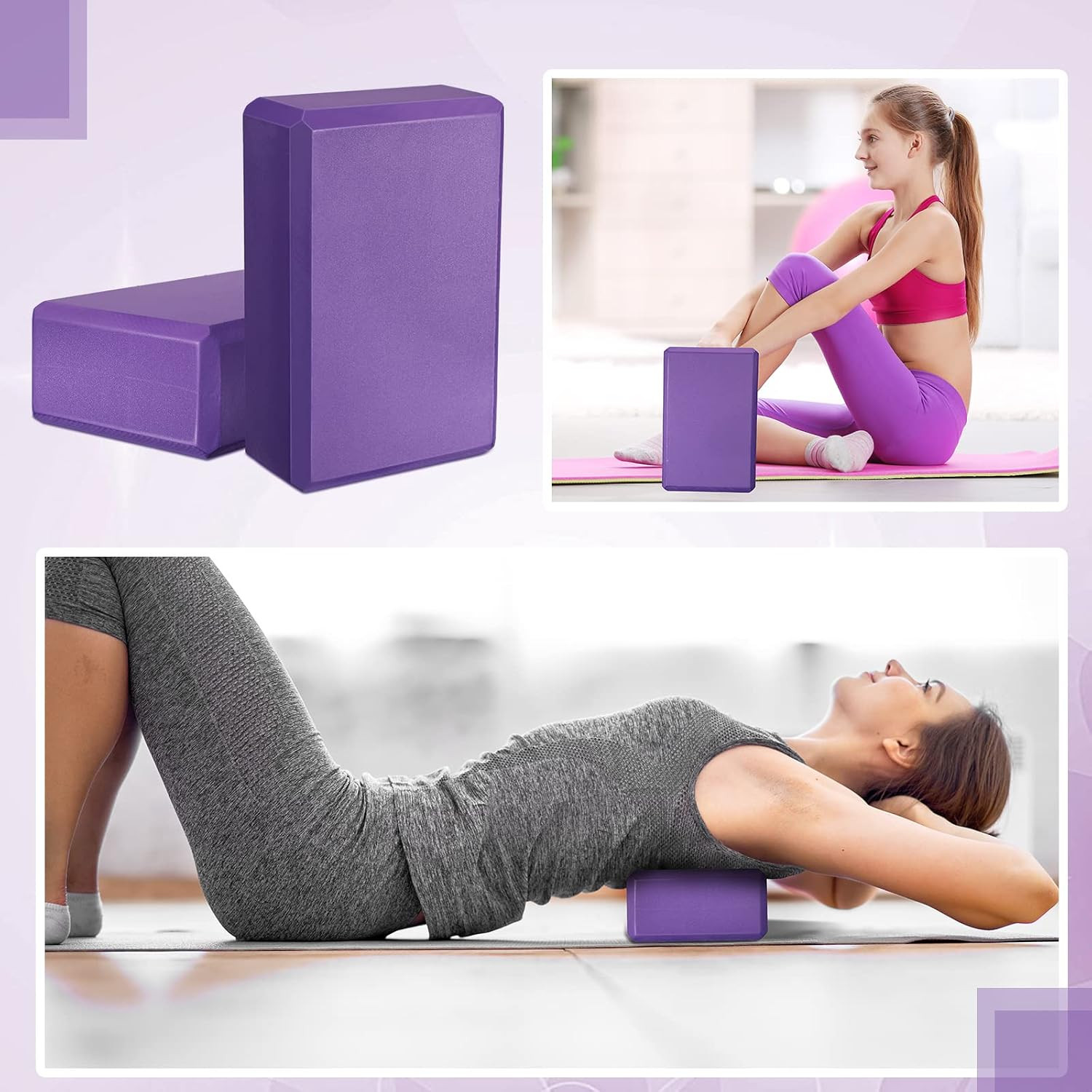 10 Pcs Yoga Blocks Eva Foam Blocks Supportive Yoga Brick Soft Non Slip Gymnastic