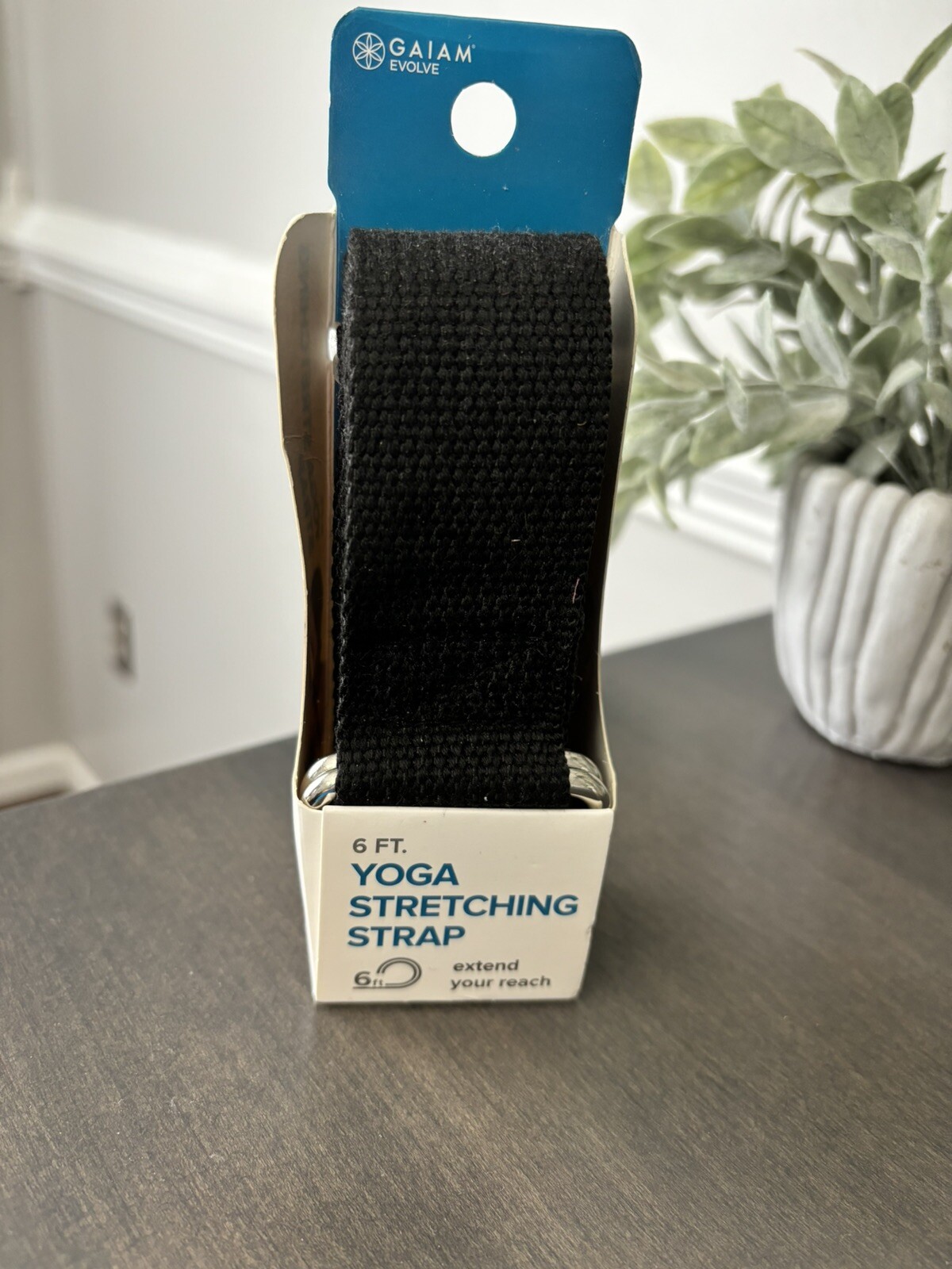 EVOLVE By GAIAM Black 6ft Yoga Stretching Strap 100% Polyester Brand New
