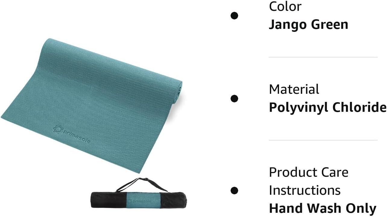 Primasole Yoga Mat with Carry Strap for Yoga Pilates Fitness and Floor Workou…