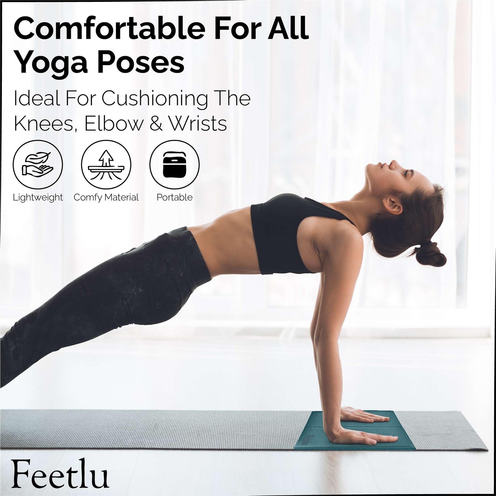 Yoga Knee Pad Cushion Exercise Folding 1/2 Inch Thick 24×12 Inch Extra Support