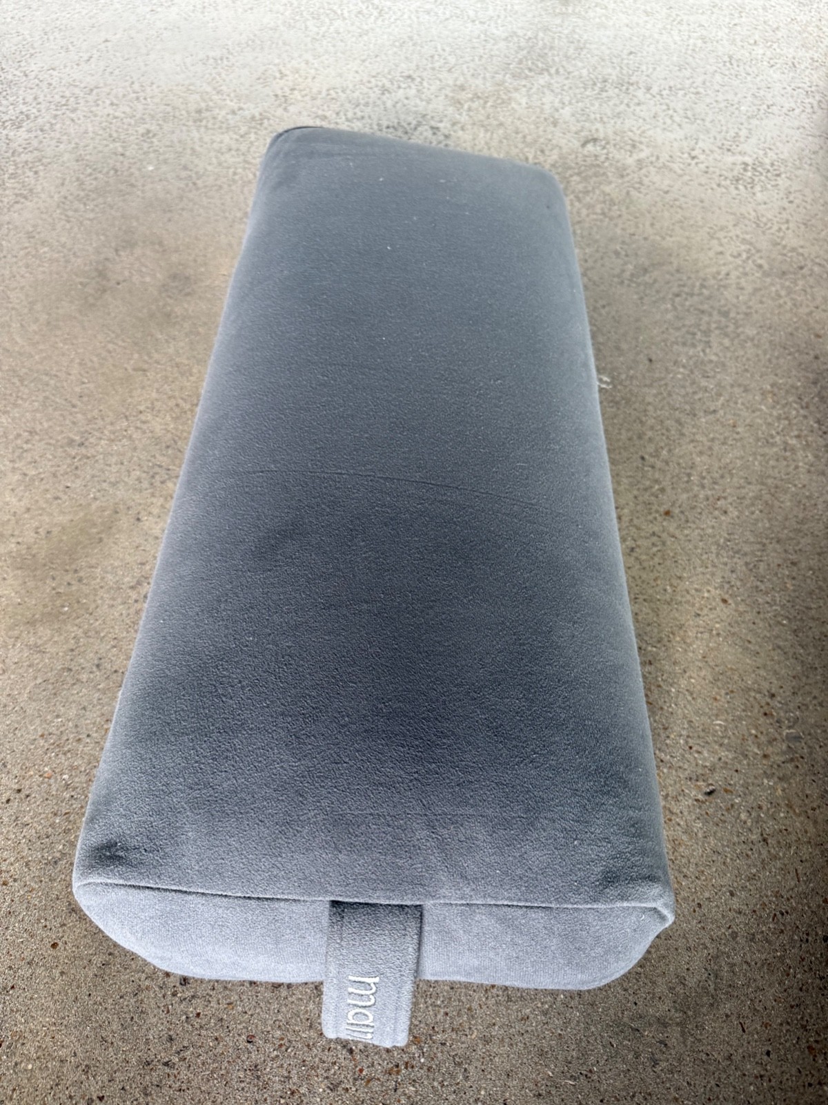 Manduka Enlight Rectangular Yoga Bolster Pillow Gray Washable Cover Meditation