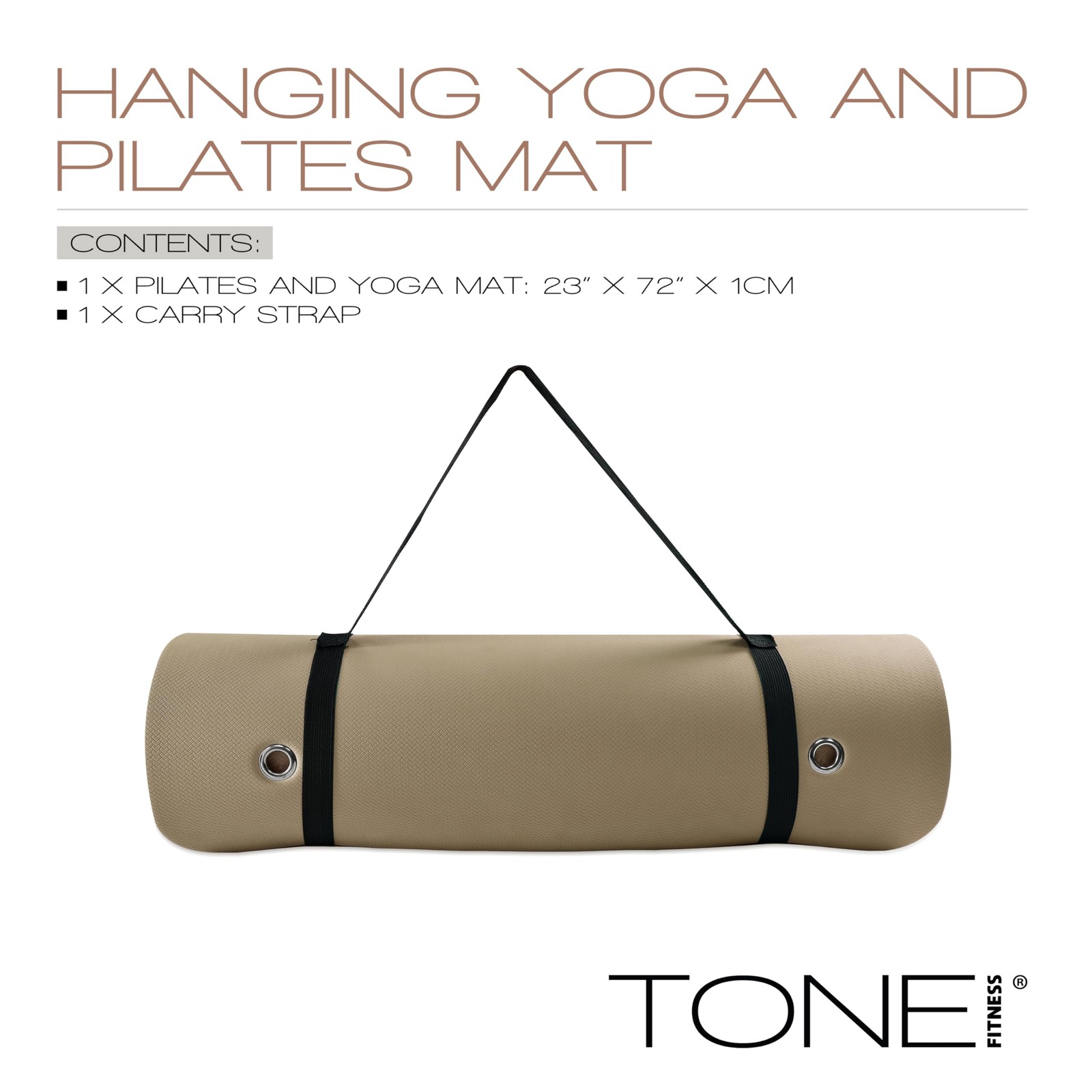 Hanging Yoga Mat, Pilates Mat, Exercise Mat for Home Workouts with Carry Stra…