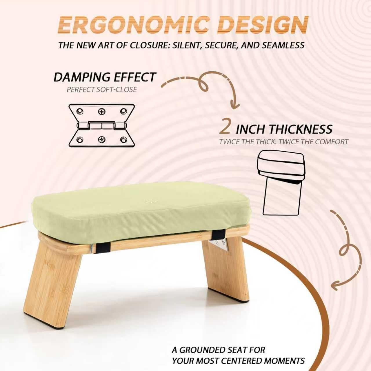 Meditation Bench Bamboo Meditation Stool Folding Kneeling Meditation Bench stool
