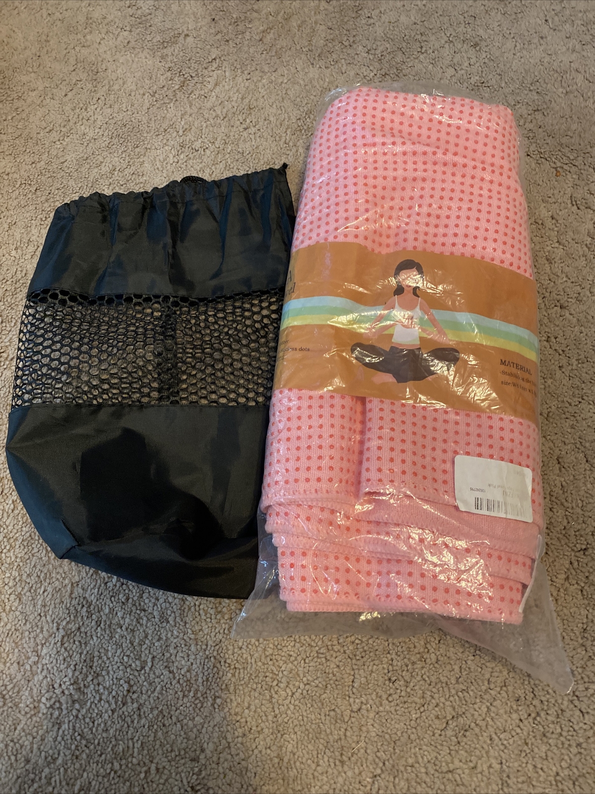 W 61 cm* L183cm Non-Slip Yoga Towel Mat Cover Yoga Pilates Fitness Pink