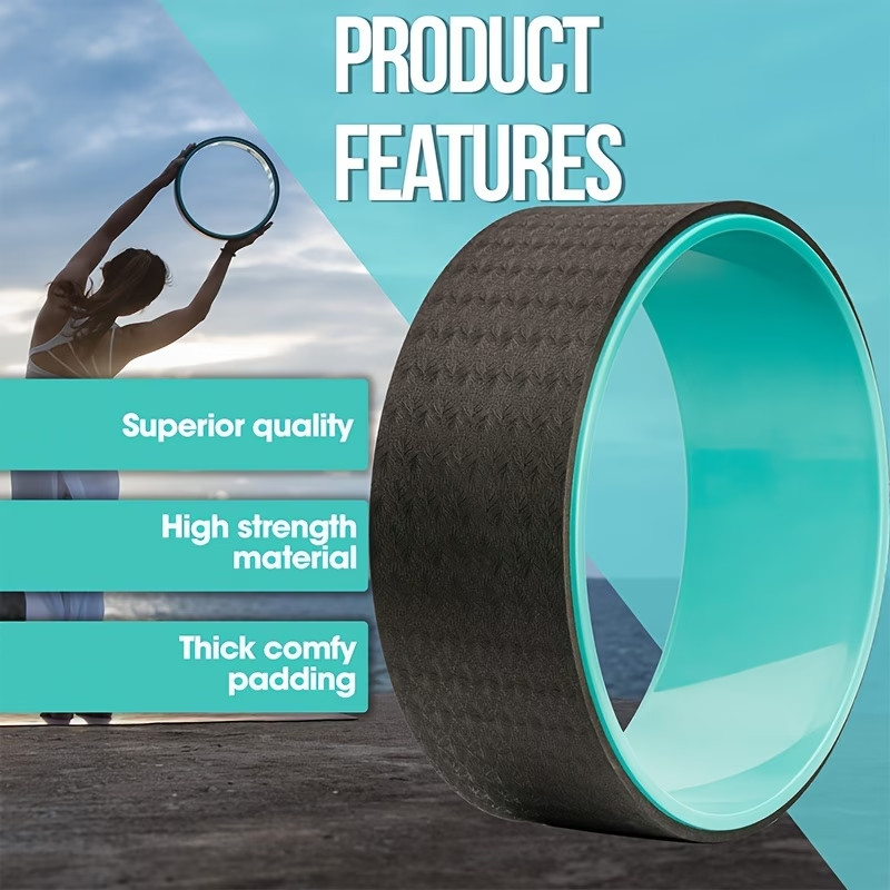 12&Prime; Yoga Wheel for Stretching & Flexibility (Color: Cyan)