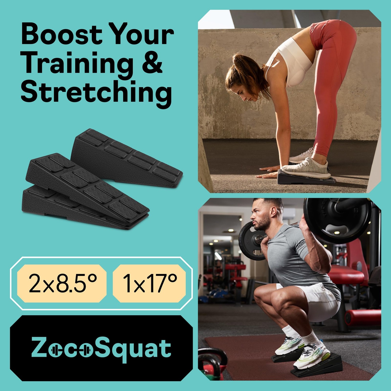 Squat Wedge Block Set of 3/5 – 960 LBS Capacity – Slant Board for Calf Stretc…