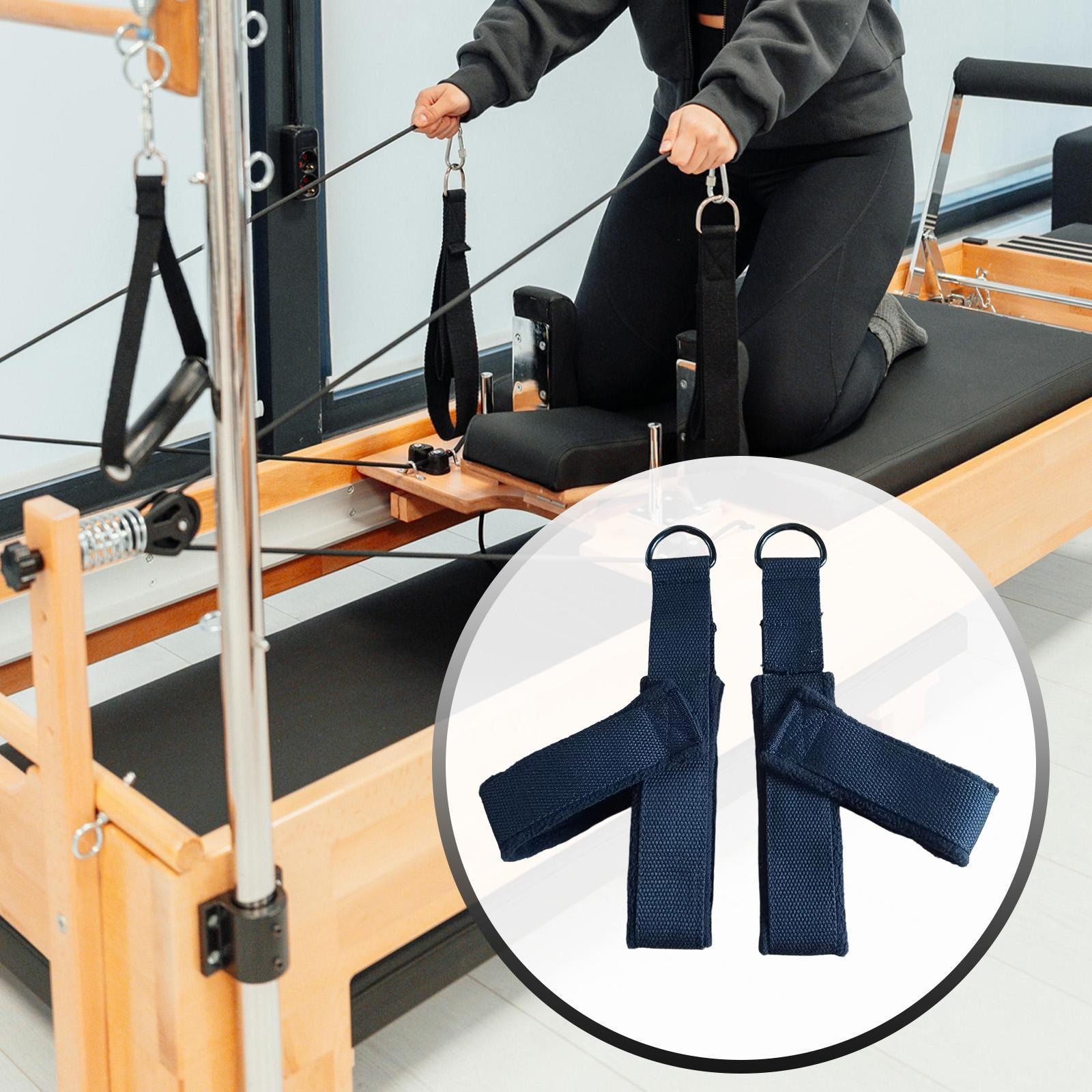 2x Pilates Double Loop Straps for Straps Comfortable Grip Gym Improve