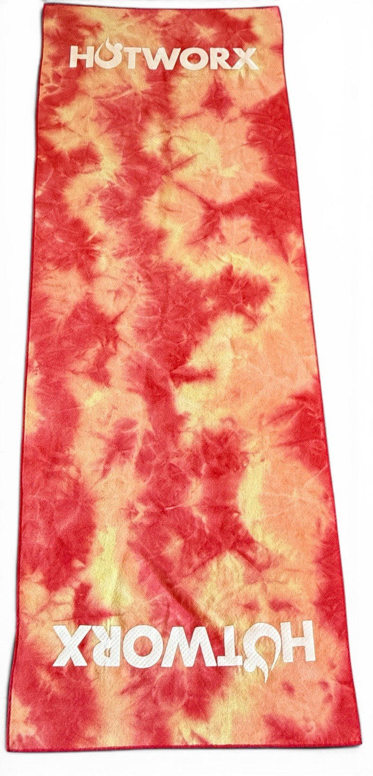 Hotworx Yoga Towel – Tie Dye Orange Red Yellow Non Slip Grip