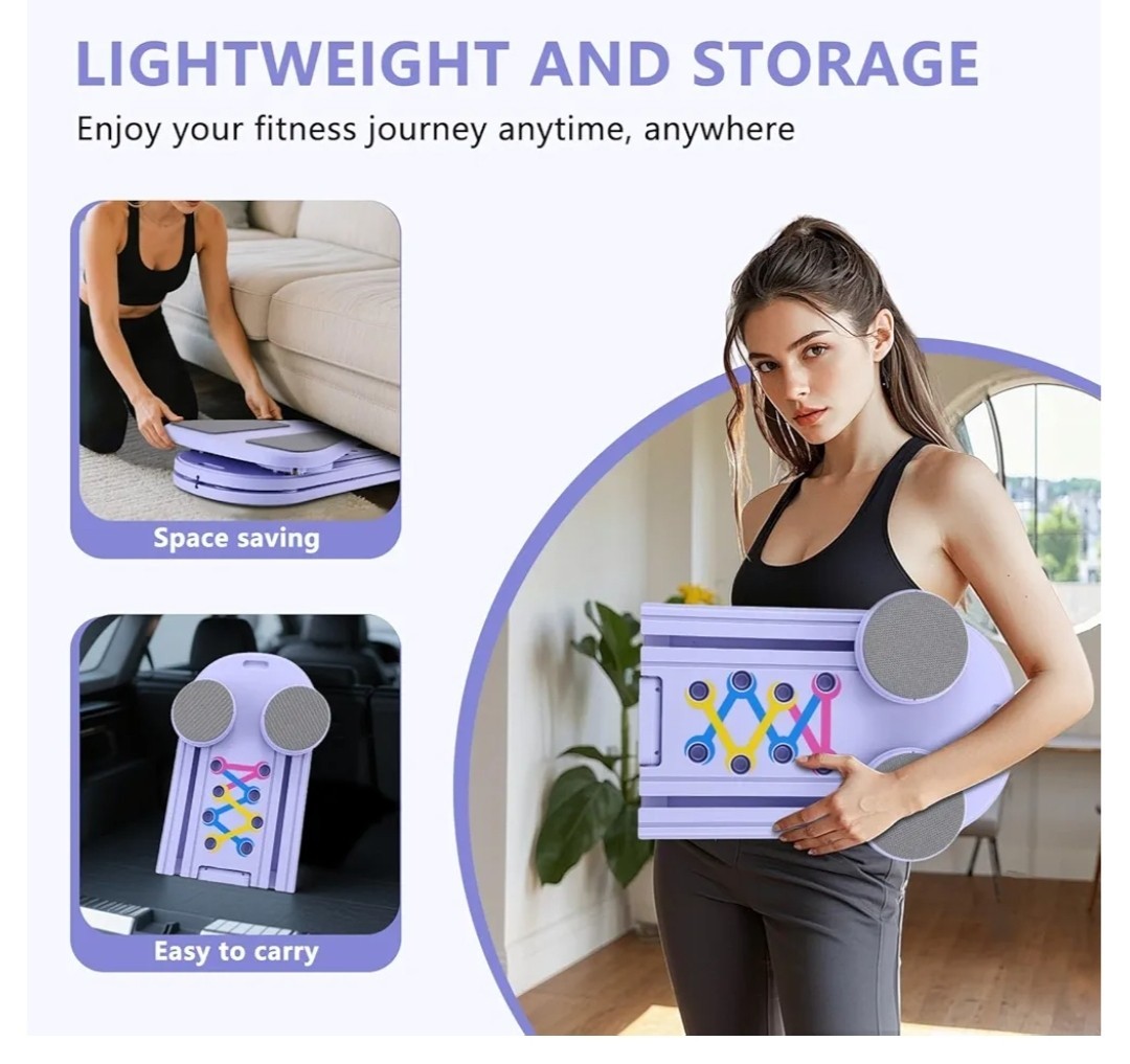 Pilates Board, 6 in 1 Pilates Reformer Sets, Foldable Portable Abdominal Board,
