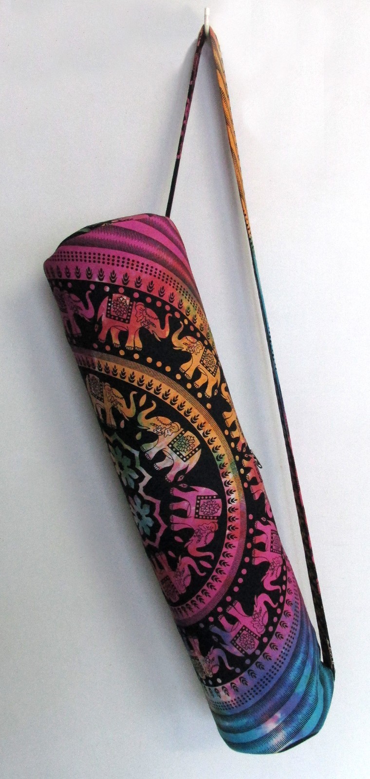 Indian Multi Elephant Yoga Mat Carrier Bag Mandala Large Shoulder Strap