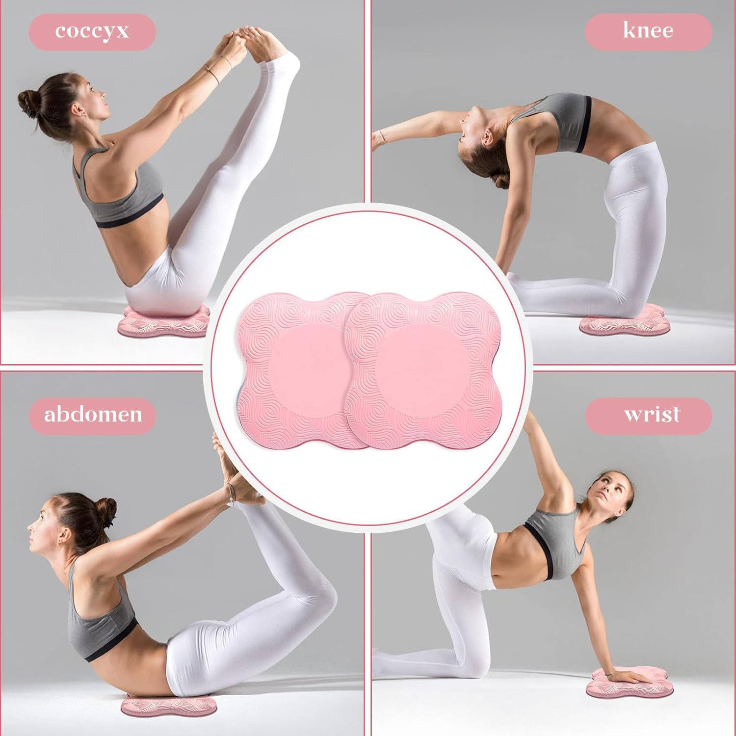 2 Pack Yoga Knee & Elbow Cushions, Extra Thick Foam Pads for Pilates, Kneeling