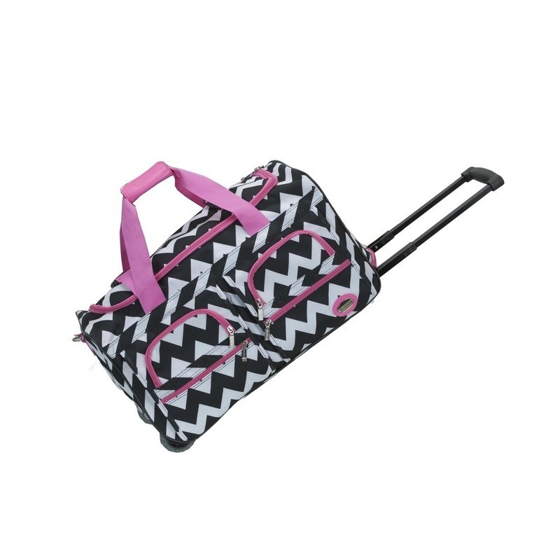 22 Inch Rolling Duffel Bag Soft-Sided Travel Bag W/ Wheels Heavy Duty Zipper