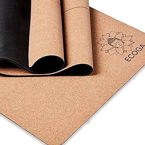 Cork Yoga Mat With Alignment Marks 5mm Non Slip Hot Yoga Mat Includes Strap and