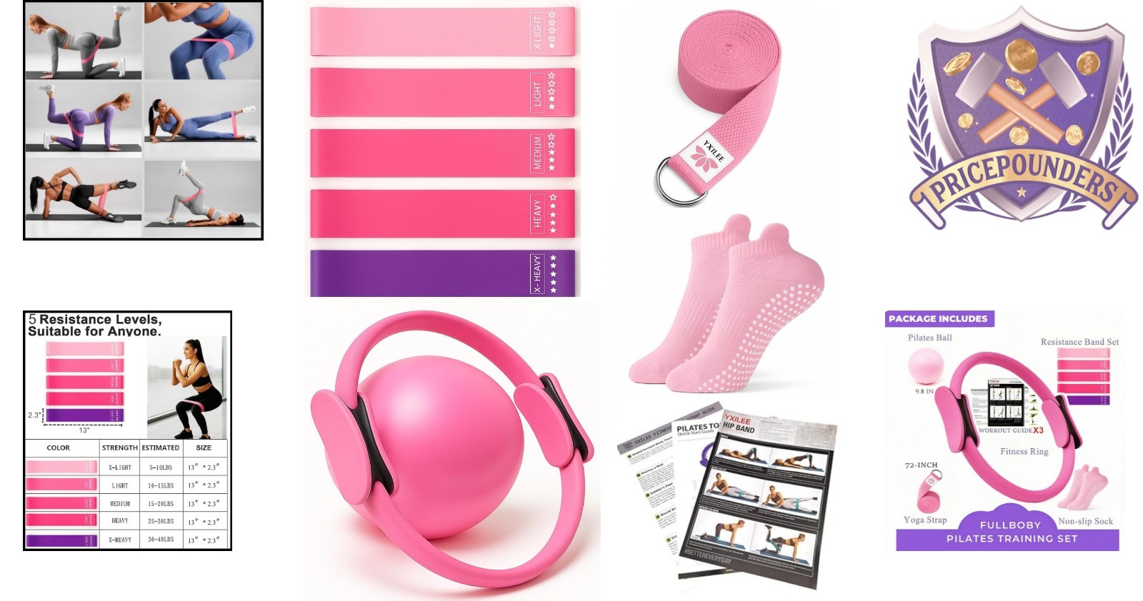 Pilates Ring Circle Set Home Workout Equipment Resistance Bands Exercise Ball