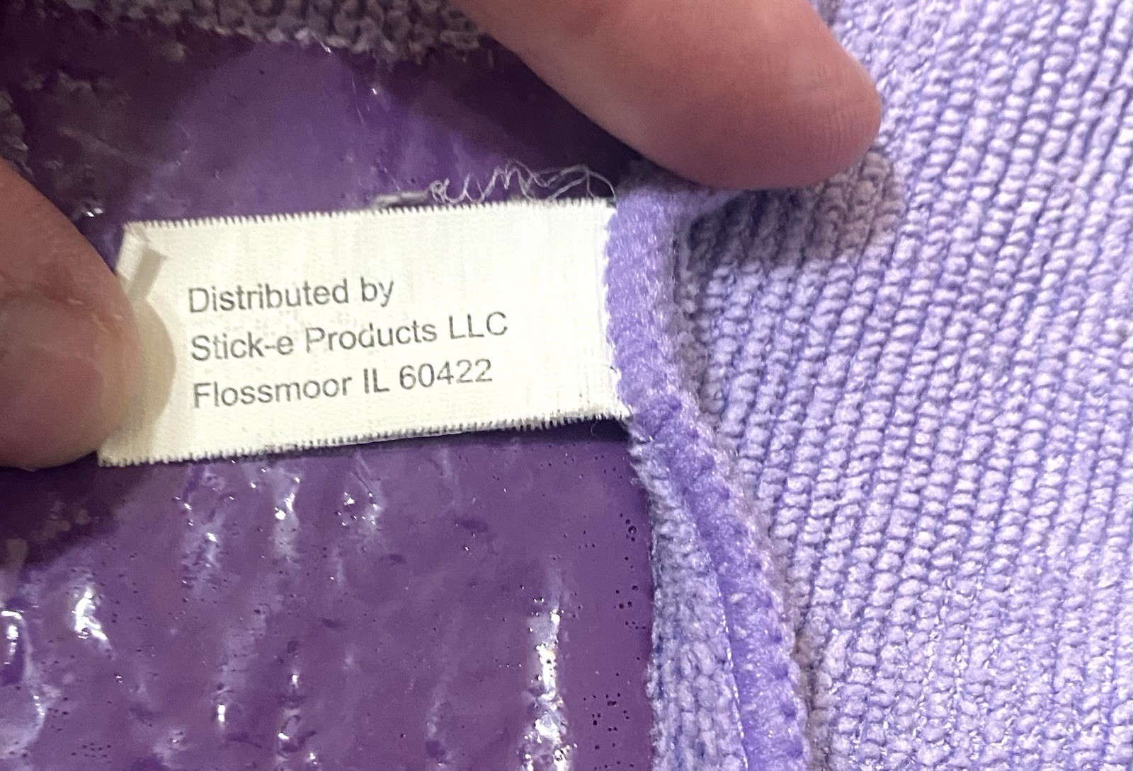 Stick-e Yoga Mat Towel Purple Non Slip Grip Hot Yoga Microfiber Cover Purple