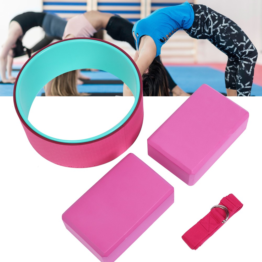 4pcs Yoga Wheel For Back Pain Stretching Fitness Set Easy To Use