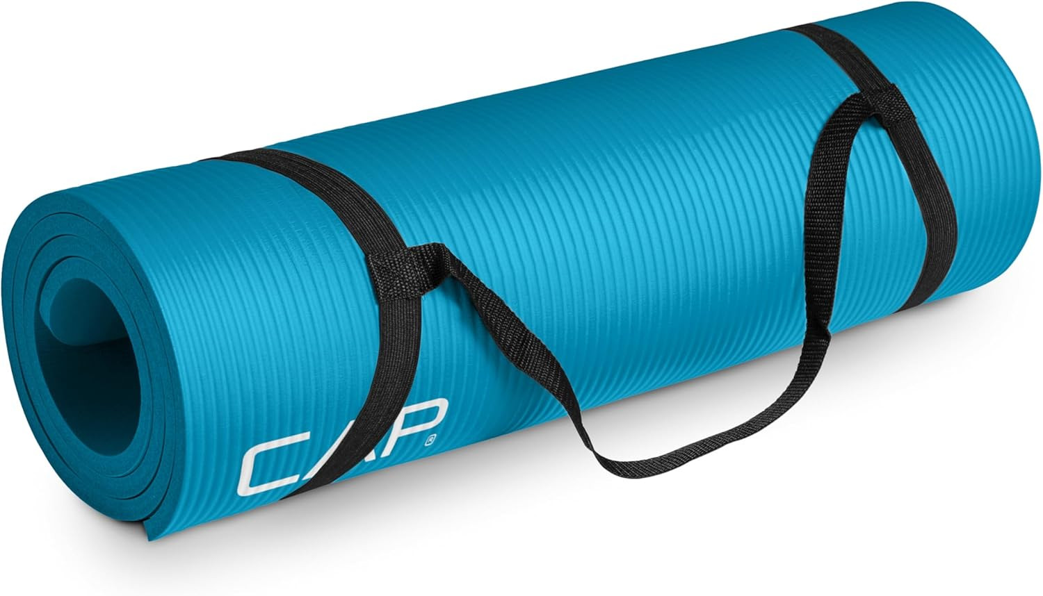 CAP Barbell 1/2-Inch High Density Exercise Yoga Mat with Strap | Multiple Option