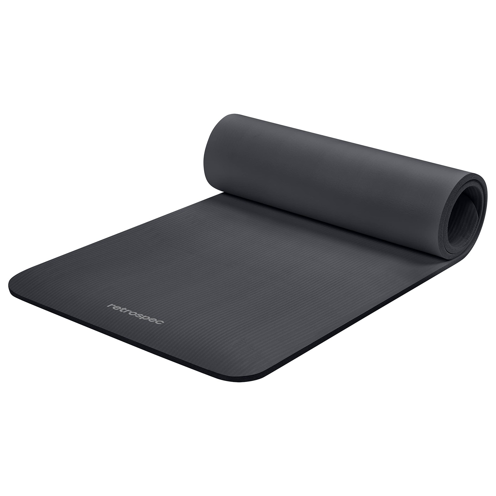 Retrospec Solana Yoga Mat 1/2&Prime; Thick w/Nylon Strap for Men 1/2 Inch, Graphite