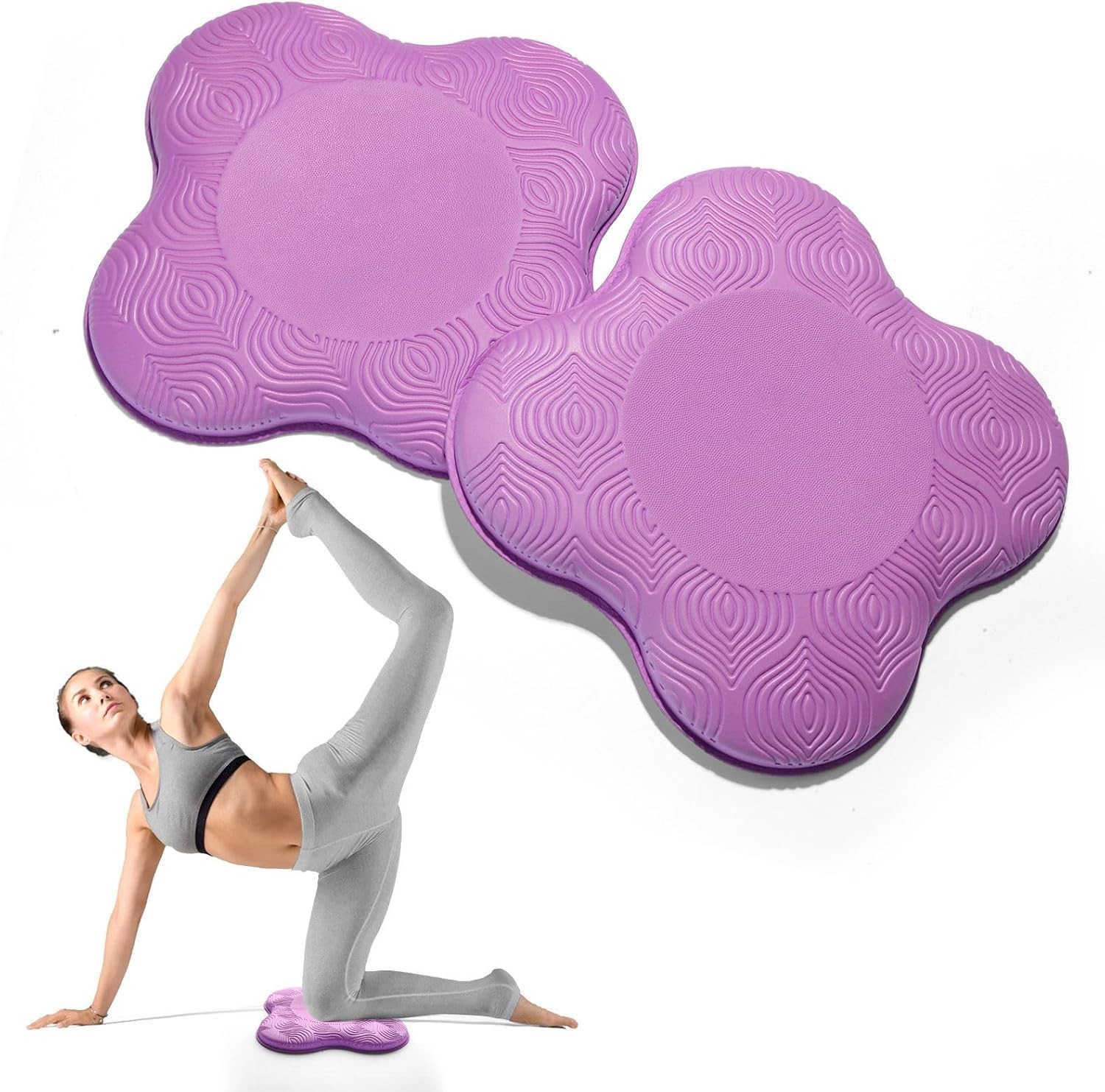 2 Packs Yoga Knee & Elbow Cushions – Extra Thick Foam for Knees, Elbows, Wrists,