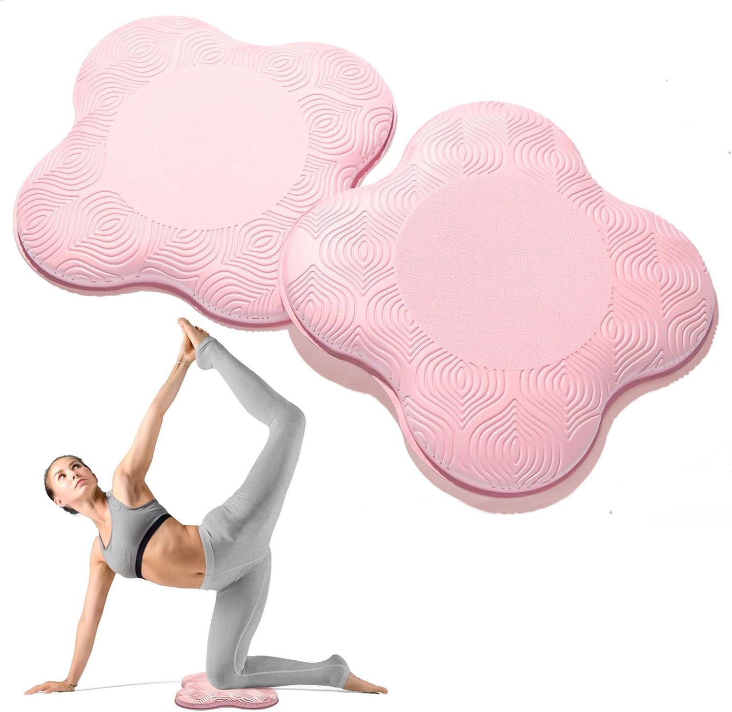 2 Pack Yoga Knee & Elbow Cushions, Extra Thick Foam Pads for Pilates, Kneeling