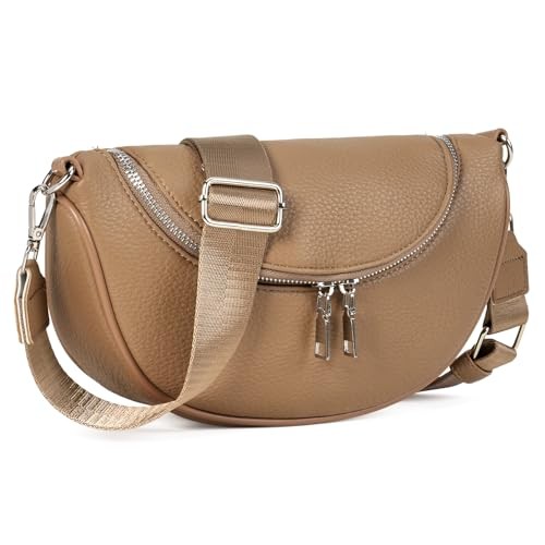 Crossbody Bags for women Fashion Sling Purse Shoulder Bag Funny Pack Brown