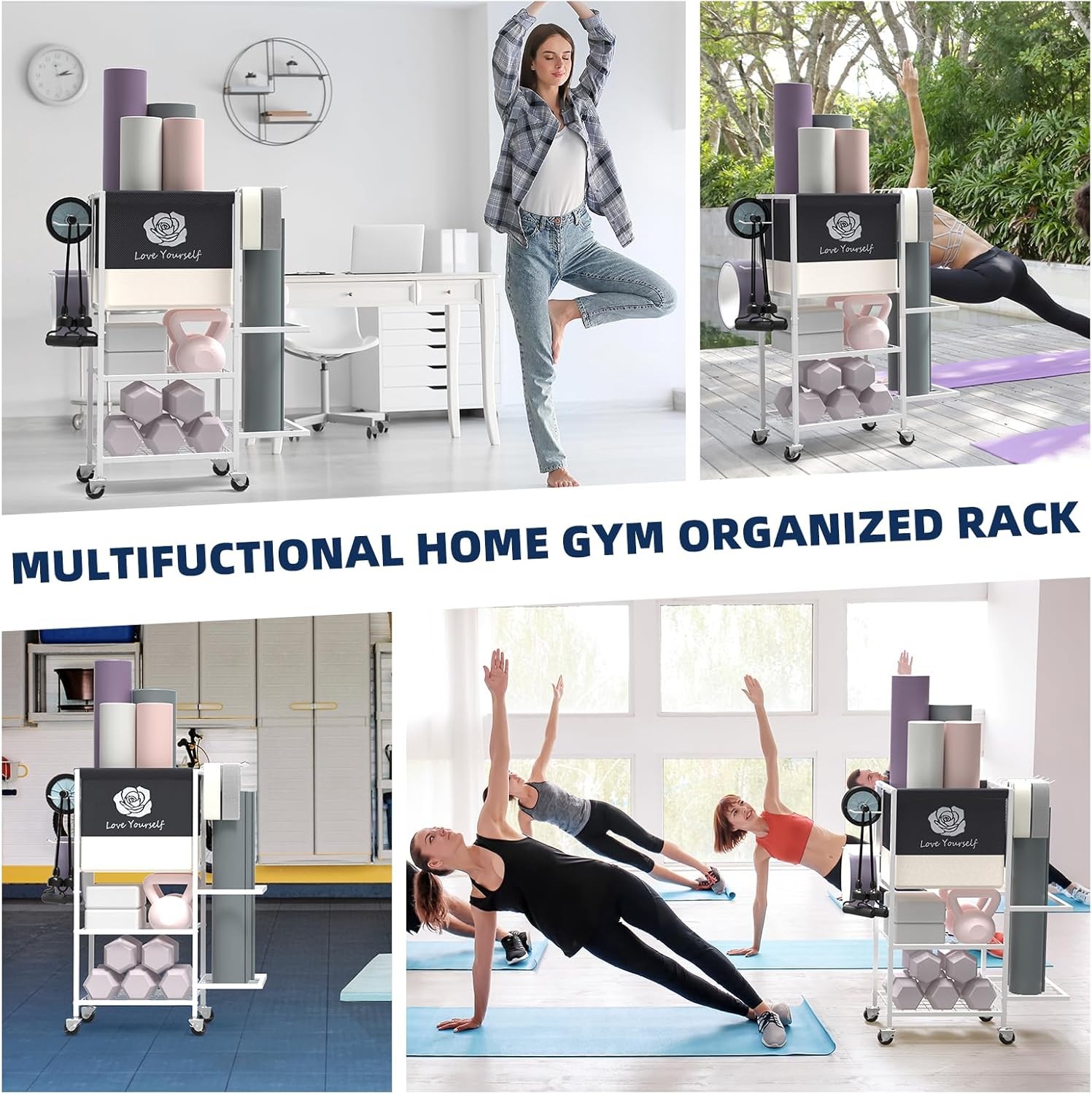 Yoga Mat Storage Rack Gym Storage Rack Gym Workout Equipment Storage Organizer