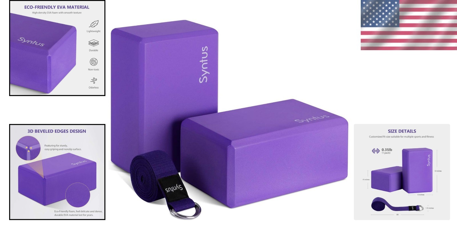 Lightweight Yoga Block & Strap Set – Ideal for Flexibility & Muscle Recovery
