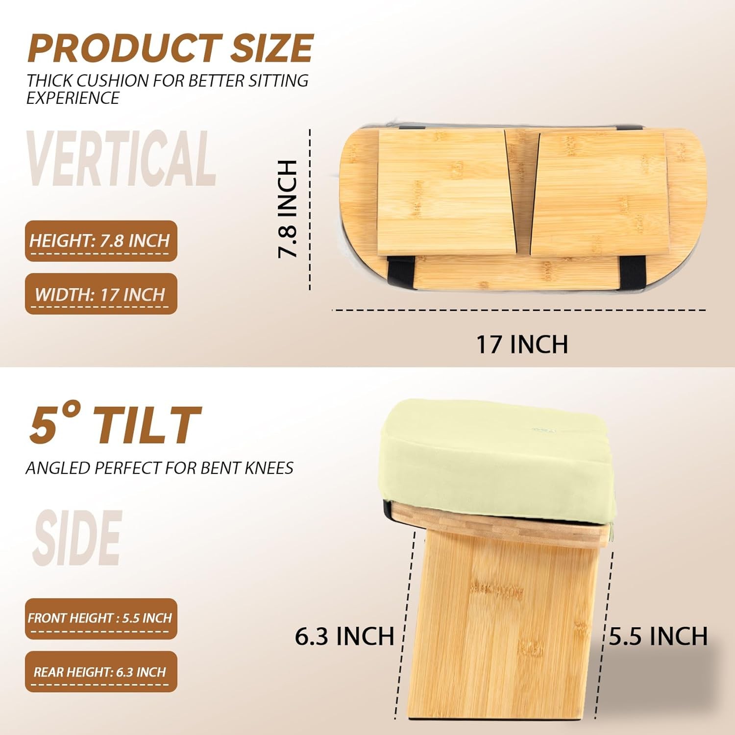 Meditation Bench Bamboo Meditation Stool Folding Kneeling Meditation Bench stool