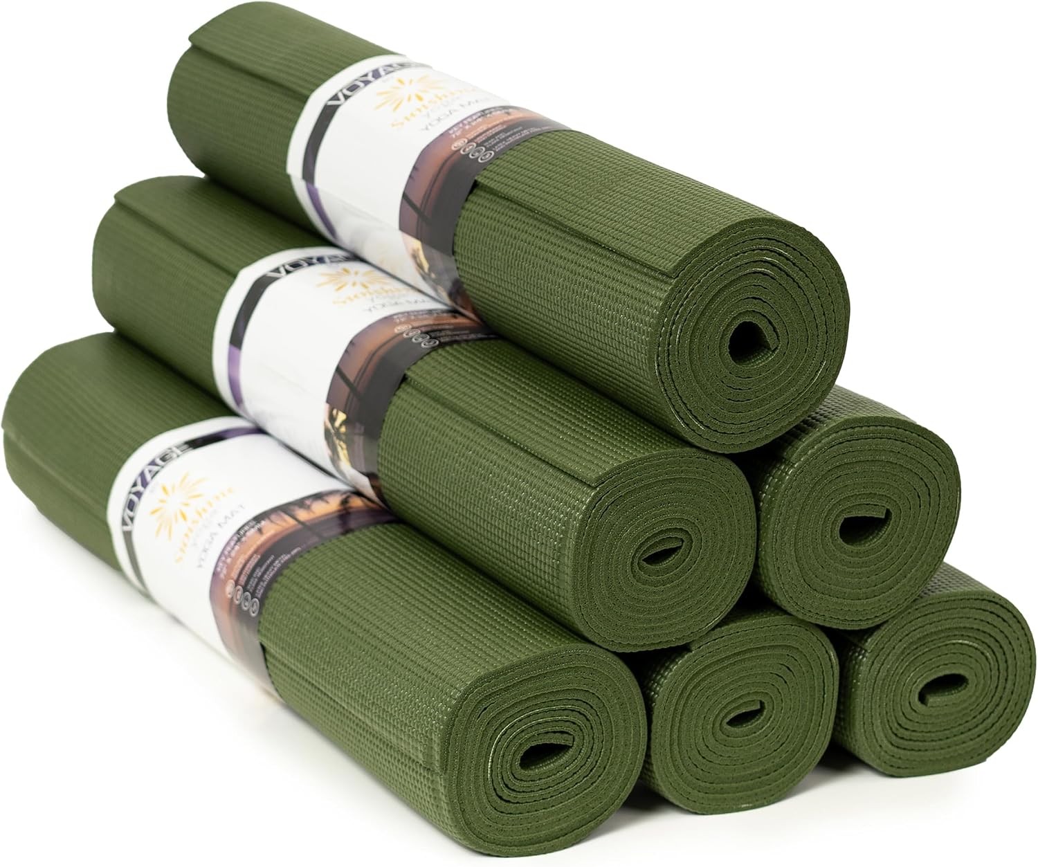 Voyage Yoga Mat 6 Pack 72&Prime; x 24&Prime; Professional Studio & Gym Bulk Yoga Mats 5mm