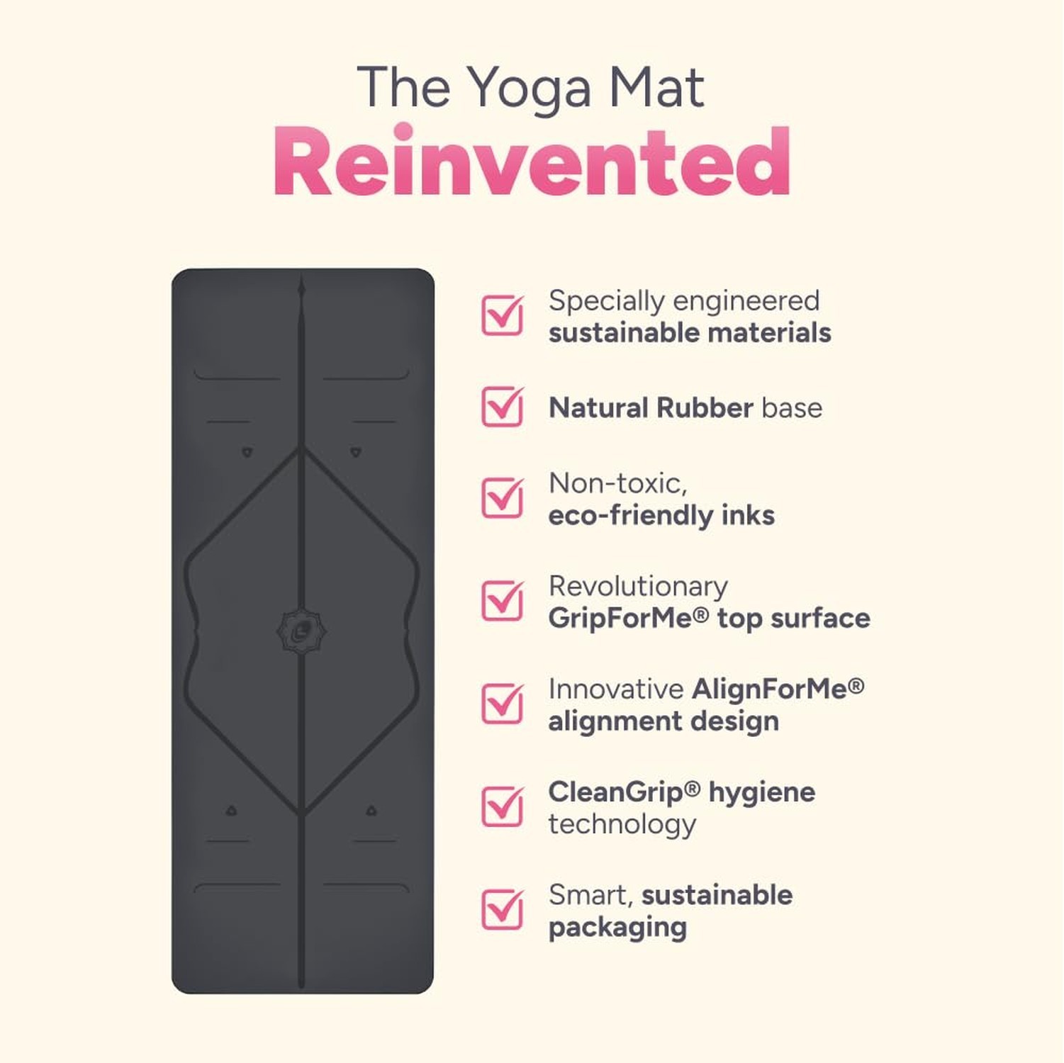 LIFORME Original Yoga Mat & Ultimate Everyday Yoga Mat Cleaner- Bundle Pack R