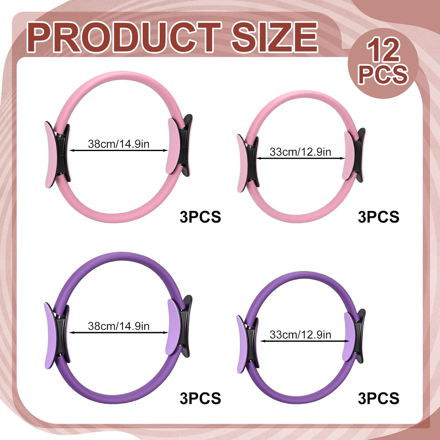 12 Pcs Pilates Rings for Full-Body Toning & Yoga – Lightweight & Flexible